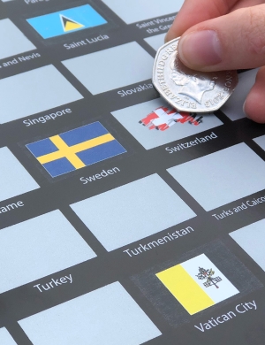 Flags Of The World Scratch Poster - A2 Black Landscape